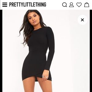 Prettylittlething Idda long sleeve bodycon dress